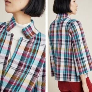 Anthropologie Rosetta Cropped Plaid Jacket - Size Small